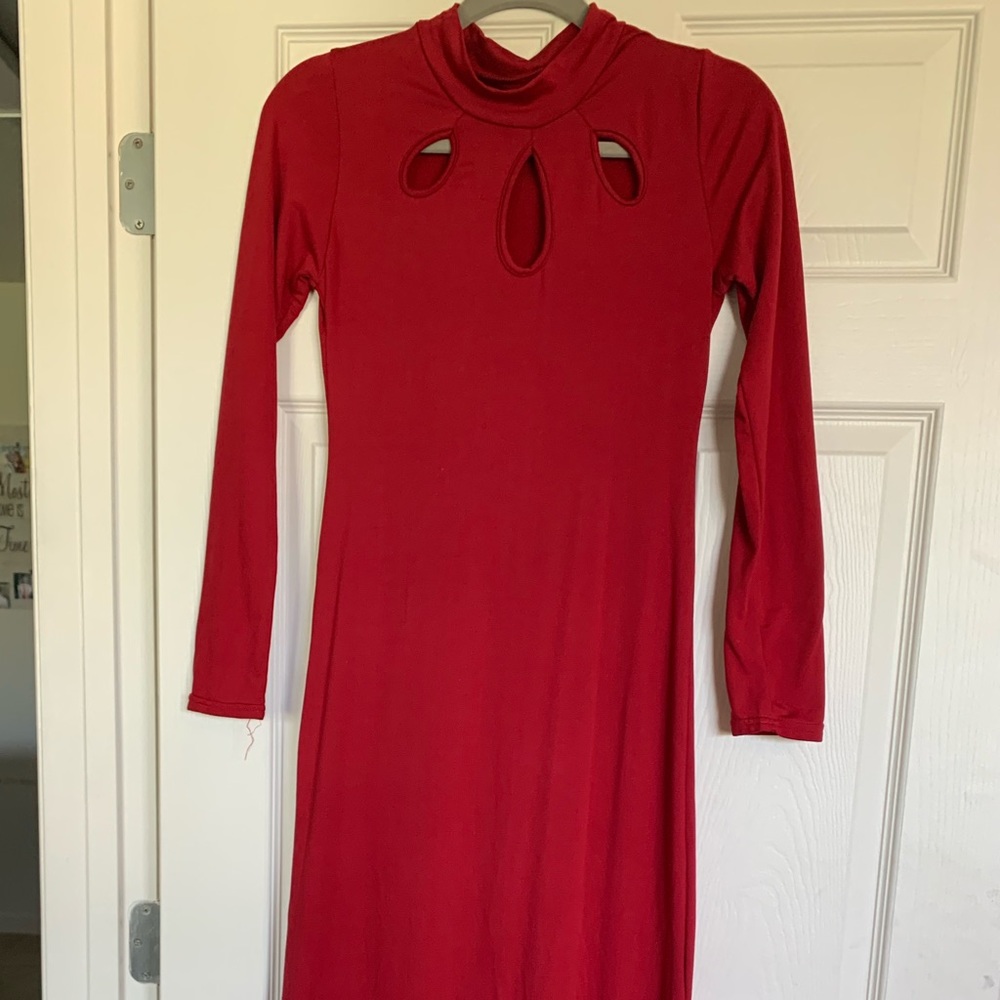 Red evening gown